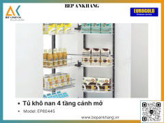 Tủ khô nan 4 tầng cánh mở Eurogold EP80445 - 450mm - Inox mờ 304